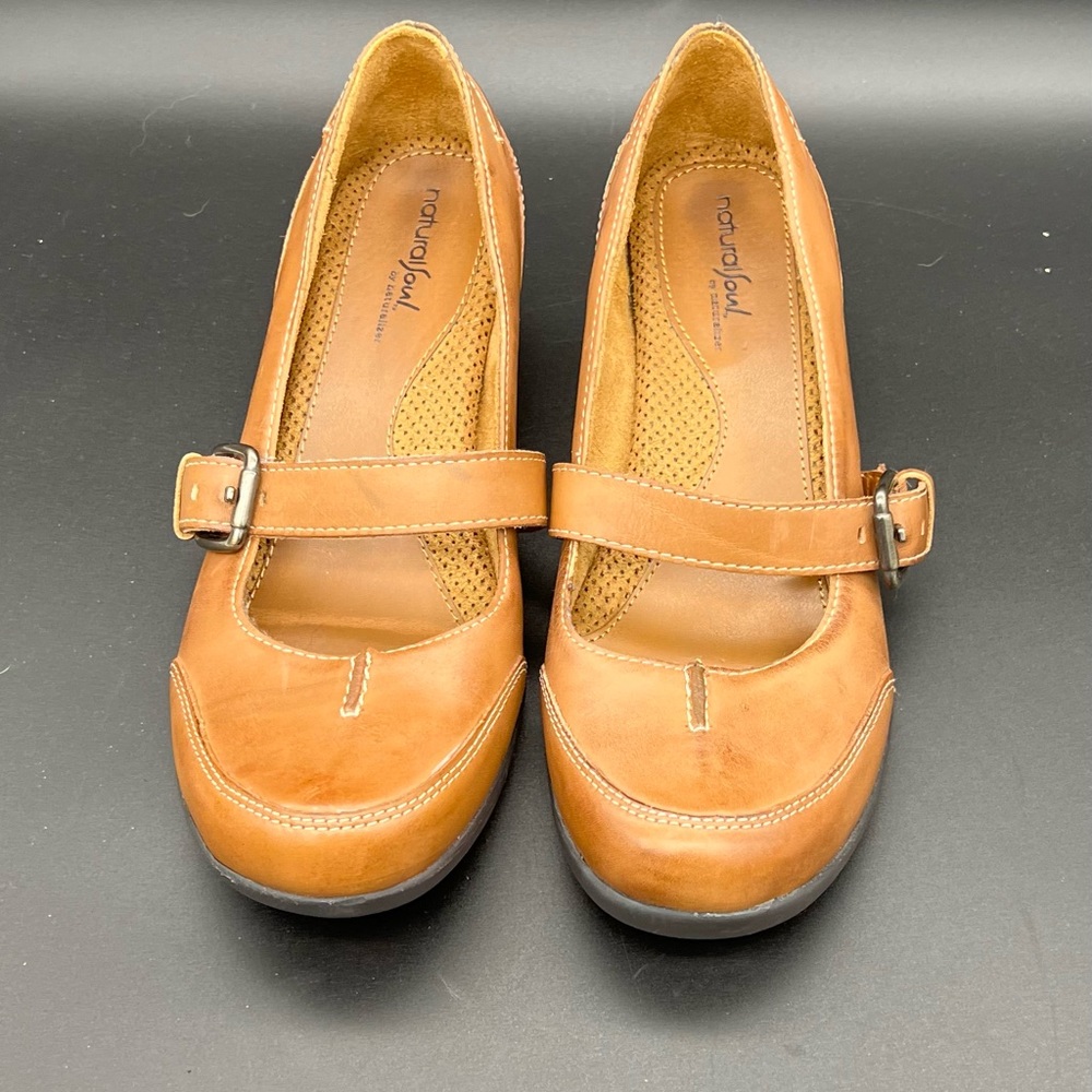 Natural Soul wedge heeled Mary Janes, size 8 1/2W